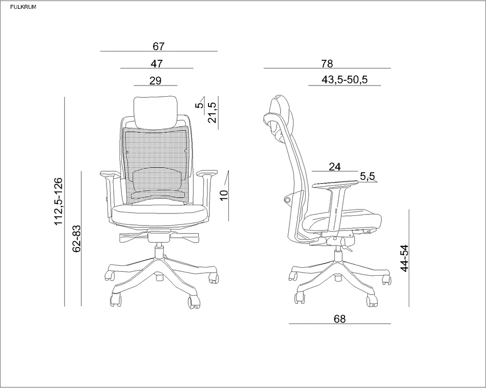 Ergonomická kancelářská židle Fulkrum