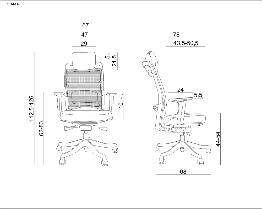 Ergonomické otočné kreslo Fulkrum