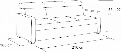 Sofa Taremo trzyosobowa z funkcją spania