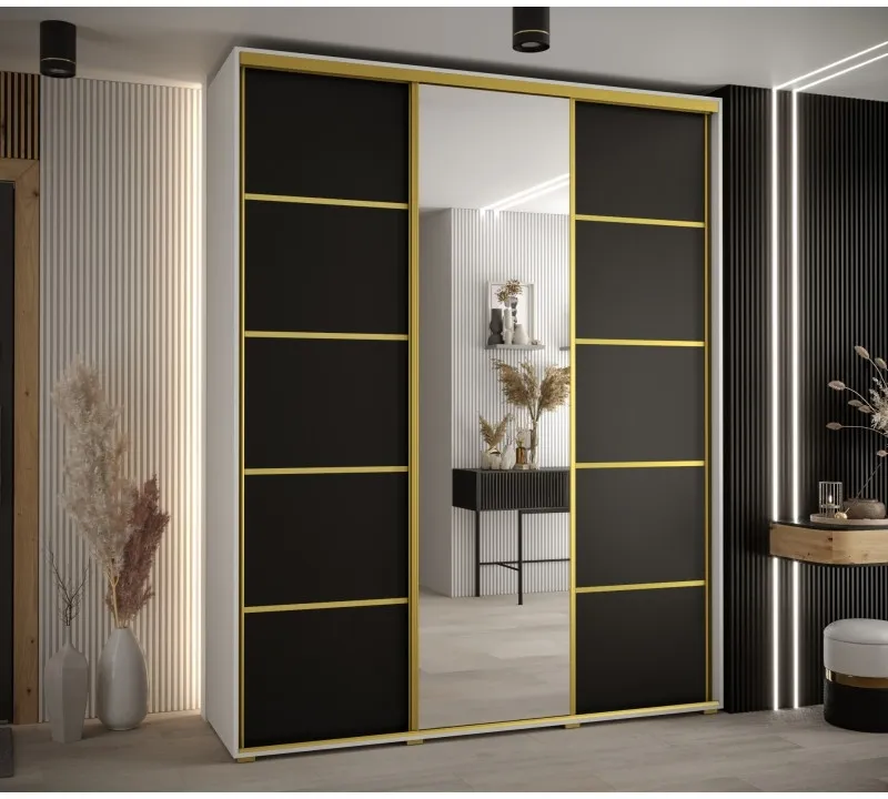 Skriňa s posuvnými dverami so zrkadlom Davos 5 190 cm 45 cm hĺbky