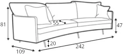 Sofa 3-osobowa XL (round) Julia