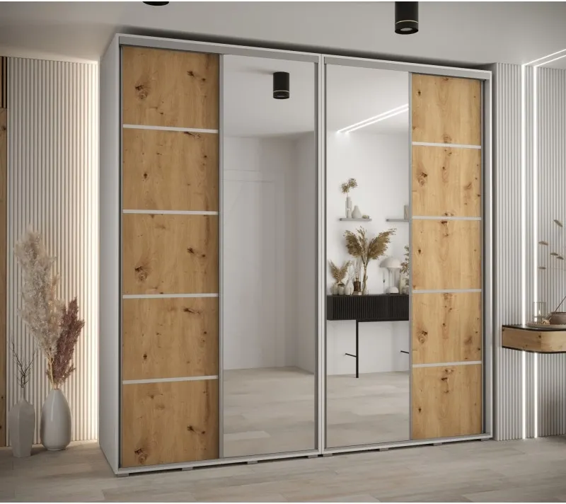 Skříň s posuvnými dveřmi a zrcadlem Davos 5 240, hloubka 60 cm