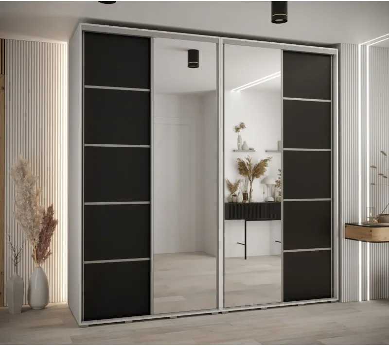 Skříň s posuvnými dveřmi a zrcadlem Davos 5 240, hloubka 60 cm