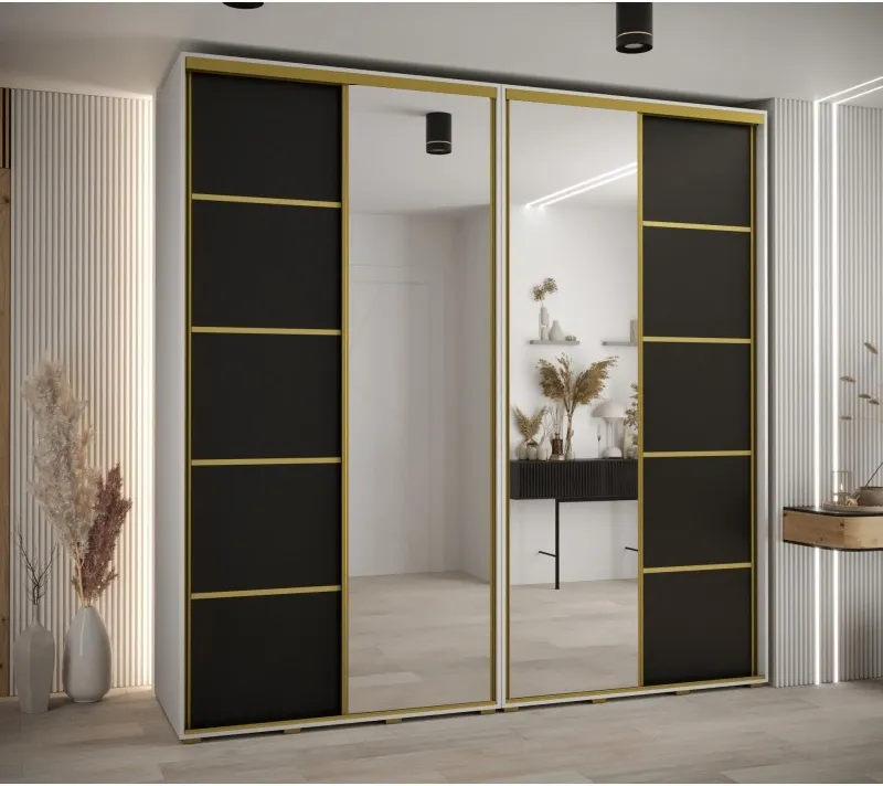 Skříň s posuvnými dveřmi a zrcadlem Davos 5 240, hloubka 60 cm