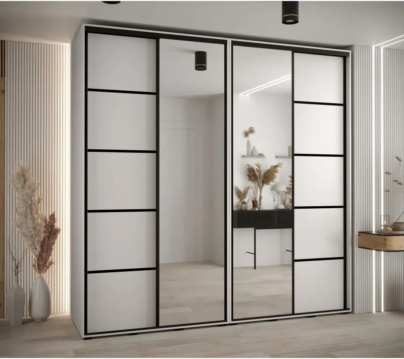 Skříň s posuvnými dveřmi a zrcadlem Davos 5 240, hloubka 60 cm