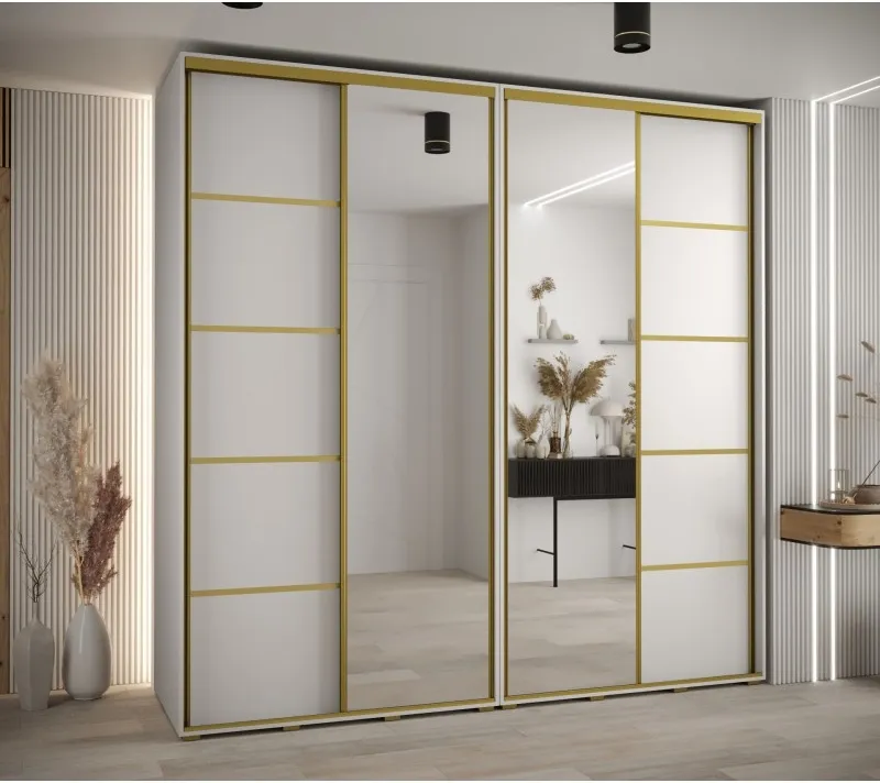Skříň s posuvnými dveřmi a zrcadlem Davos 5 240, hloubka 60 cm