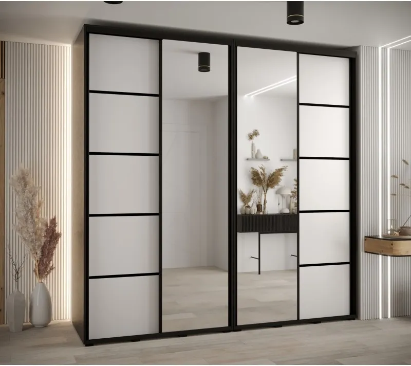Skříň s posuvnými dveřmi a zrcadlem Davos 5 240, hloubka 60 cm