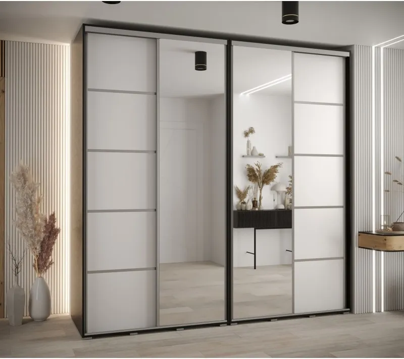 Skříň s posuvnými dveřmi a zrcadlem Davos 5 240, hloubka 60 cm