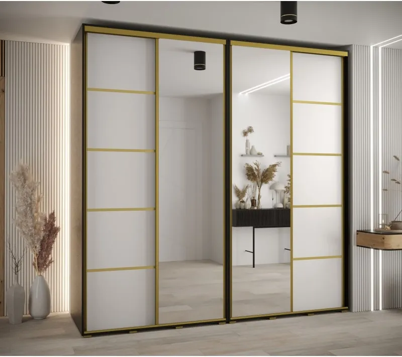 Skříň s posuvnými dveřmi a zrcadlem Davos 5 240, hloubka 60 cm