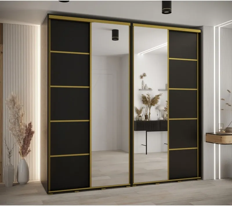 Skříň s posuvnými dveřmi a zrcadlem Davos 5 240, hloubka 60 cm