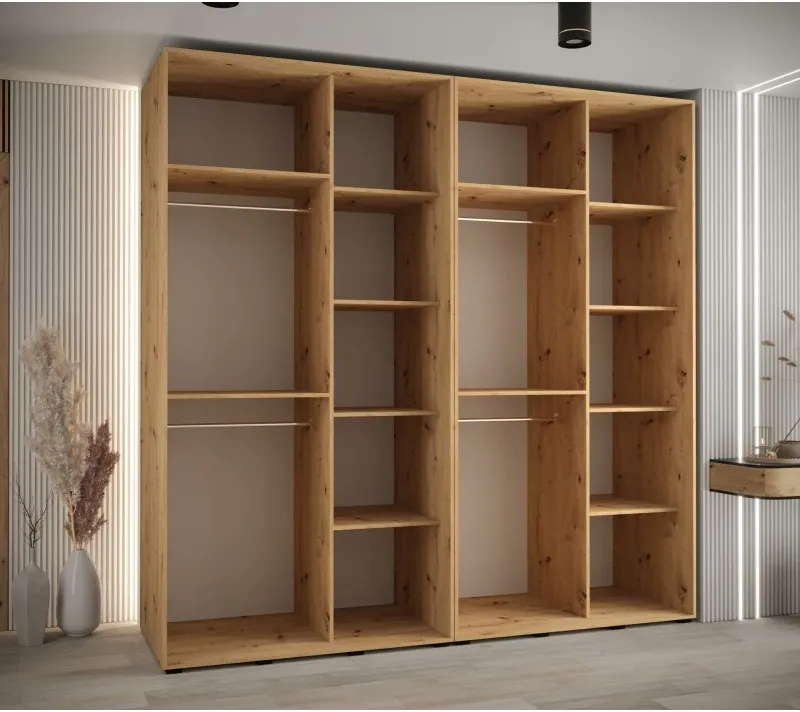 Skříň s posuvnými dveřmi a zrcadlem Davos 5 240, hloubka 60 cm