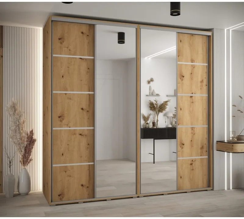Skriňa s posuvnými dverami so zrkadlom Davos 5 240 cm 60 cm hĺbky