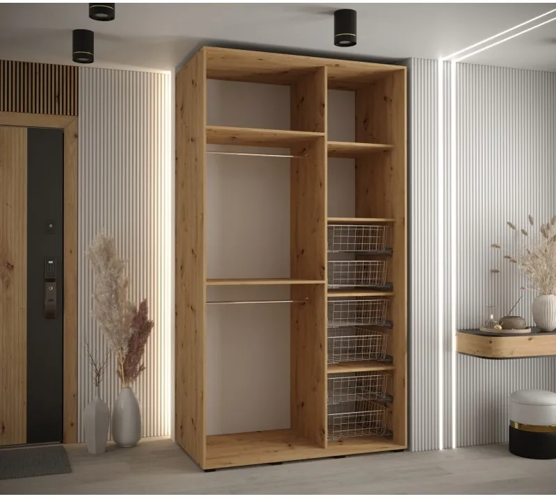 Šatní skříň s posuvnými dveřmi Davos 1 130, hloubka 60 cm