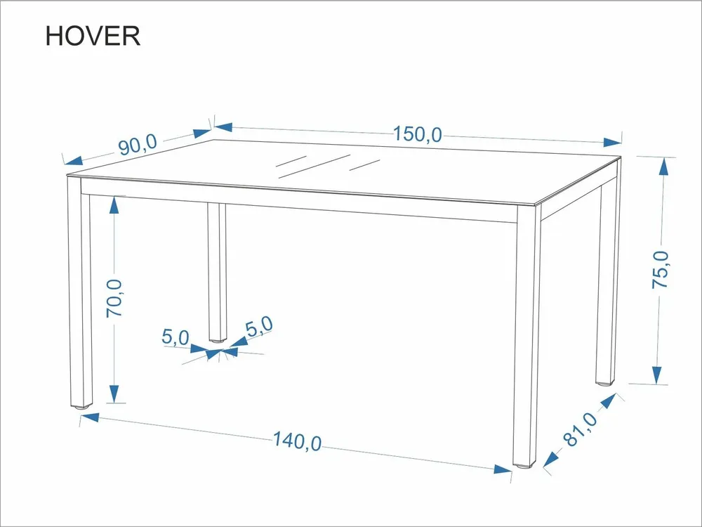 Zahradní stůl Hover 150 cm