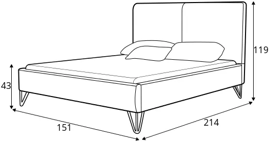 Nowoczesne dwuosobowe łóżko 140 do sypialni 81248