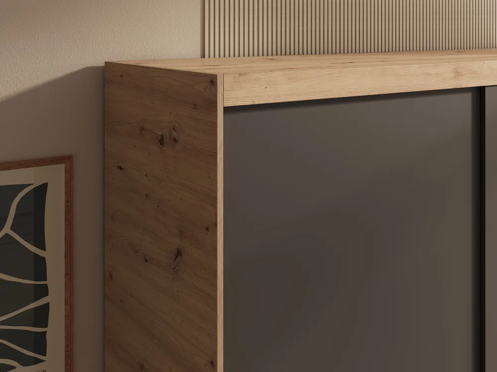 Šatní skříň s posuvnými dveřmi se zrcadlem Hailey 180 cm