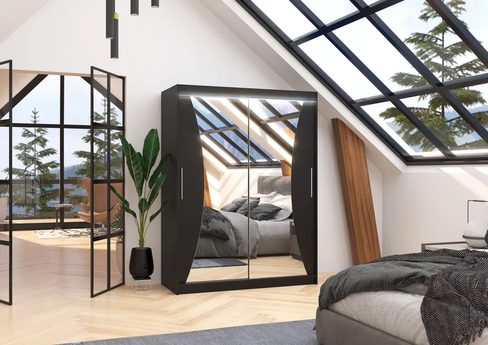 Šatní skříň Max 150 se zrcadlem a osvětlením