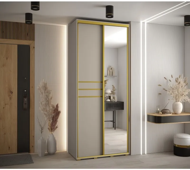 Skriňa s posuvnými dverami so zrkadlom Dakota 11 100 cm 45 cm hĺbky