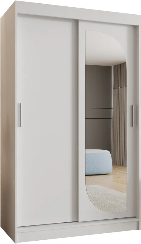 Šatní skříň s posuvnými dveřmi se zrcadlem Lucy 120 cm
