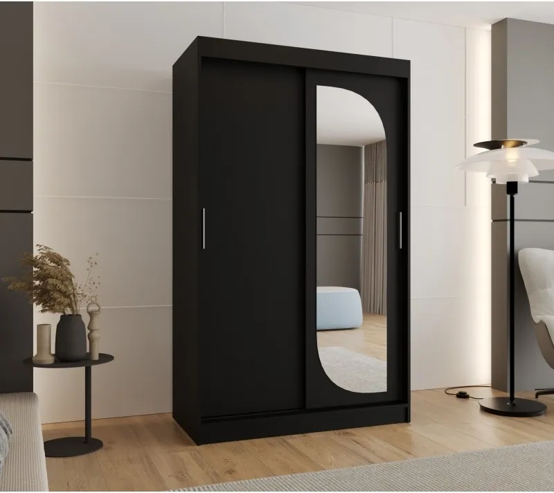 Šatní skříň s posuvnými dveřmi se zrcadlem Lucy 120 cm