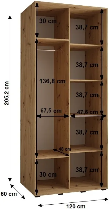 Szafa przesuwna z lustrem 120 60 Cannes 3