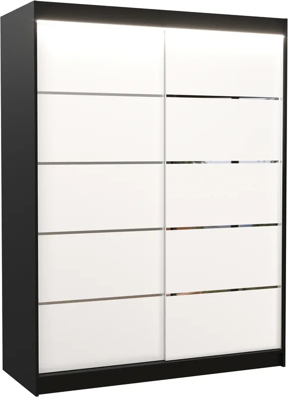 Šatní skříň s posuvnými dveřmi s LED osvětlením Luft 150 cm