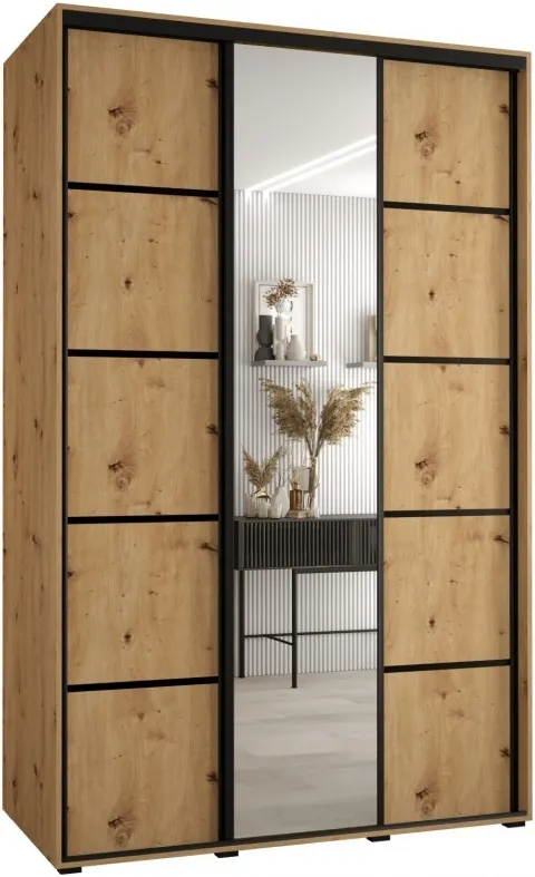 Skříň s posuvnými dveřmi a zrcadlem Davos 5 150, hloubka 60 cm
