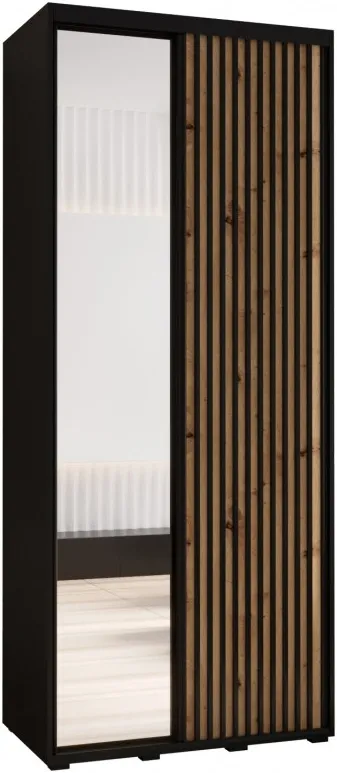 Šatní skříň s posuvnými dveřmi a zrcadlem Lanko 2 120, hloubka 60 cm