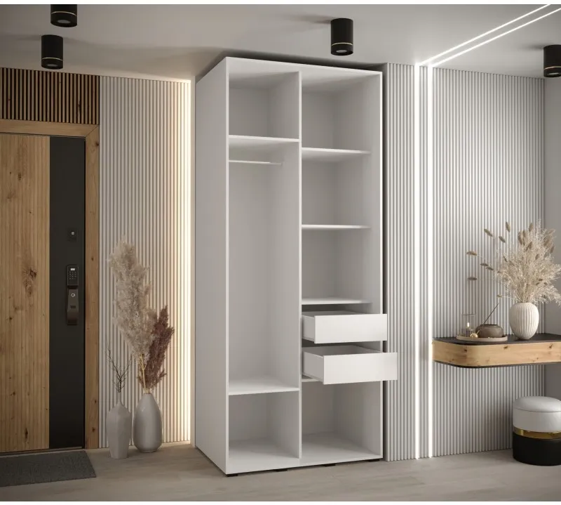 Šatní skříň s posuvnými dveřmi a zrcadlem Lanko 2 120, hloubka 60 cm