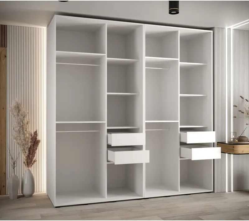 Skříň s posuvnými dveřmi a zrcadlem Davos 5 230, hloubka 60 cm