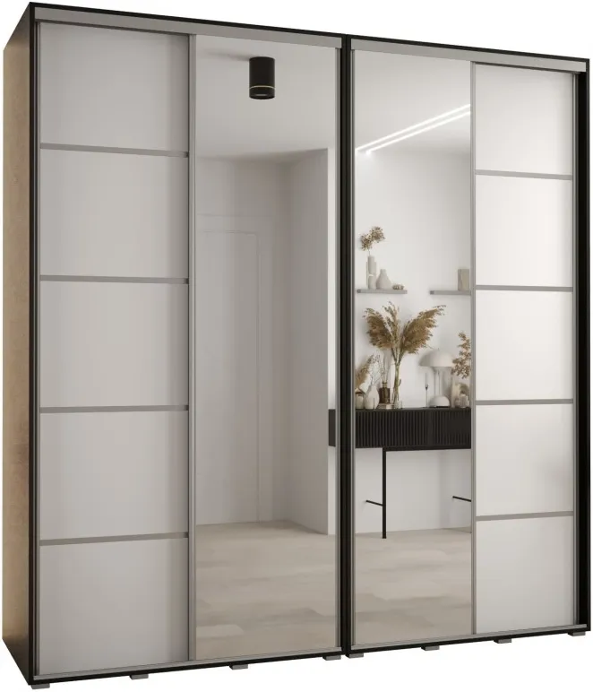 Skříň s posuvnými dveřmi a zrcadlem Davos 5 230, hloubka 60 cm