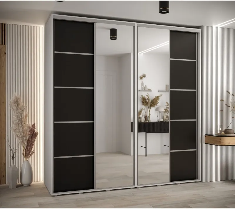 Skříň s posuvnými dveřmi a zrcadlem Davos 5 230, hloubka 60 cm