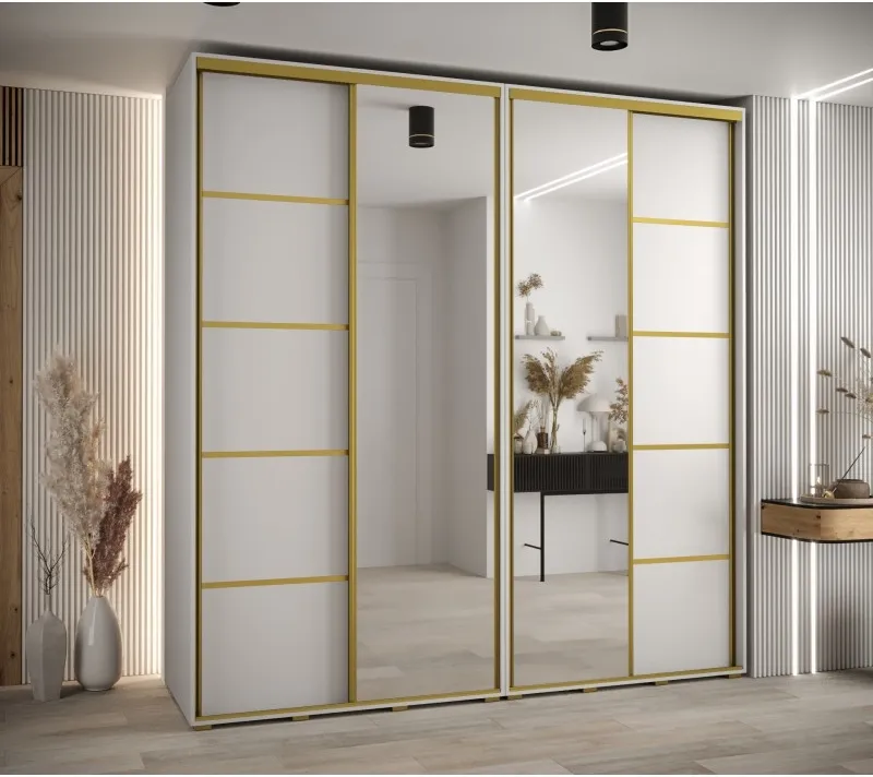 Skříň s posuvnými dveřmi a zrcadlem Davos 5 230, hloubka 60 cm