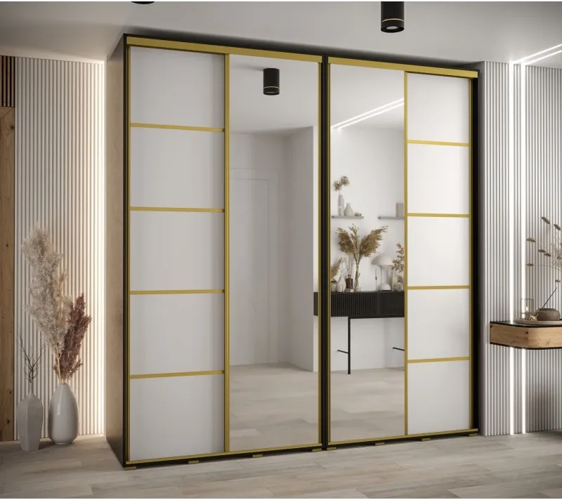 Skříň s posuvnými dveřmi a zrcadlem Davos 5 230, hloubka 60 cm