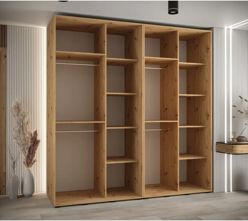Skříň s posuvnými dveřmi a zrcadlem Davos 5 230, hloubka 60 cm