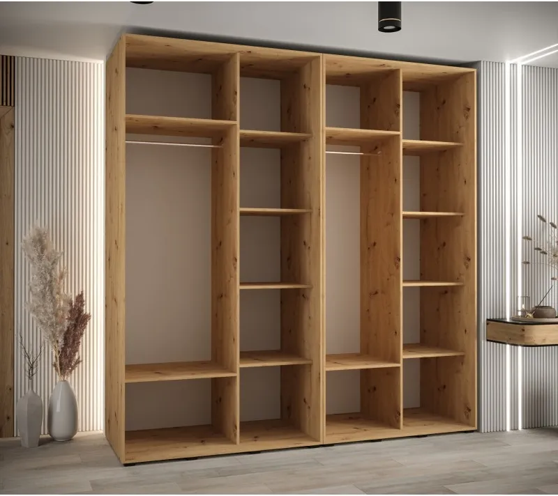 Skříň s posuvnými dveřmi a zrcadlem Davos 5 230, hloubka 60 cm