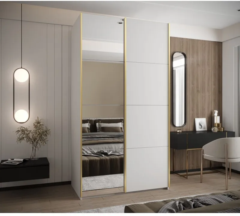 Šatní skříň s posuvnými dveřmi se zrcadlem Lux 3 130