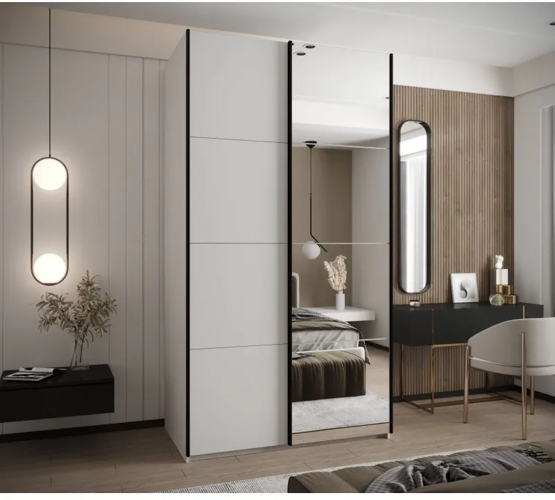 Šatní skříň s posuvnými dveřmi se zrcadlem Lux 3 130