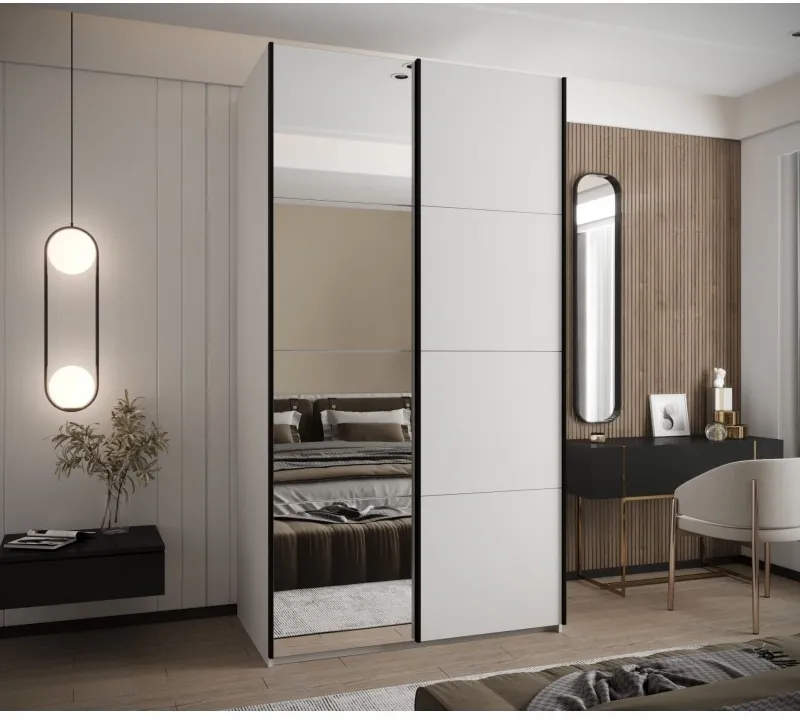 Šatní skříň s posuvnými dveřmi se zrcadlem Lux 3 130