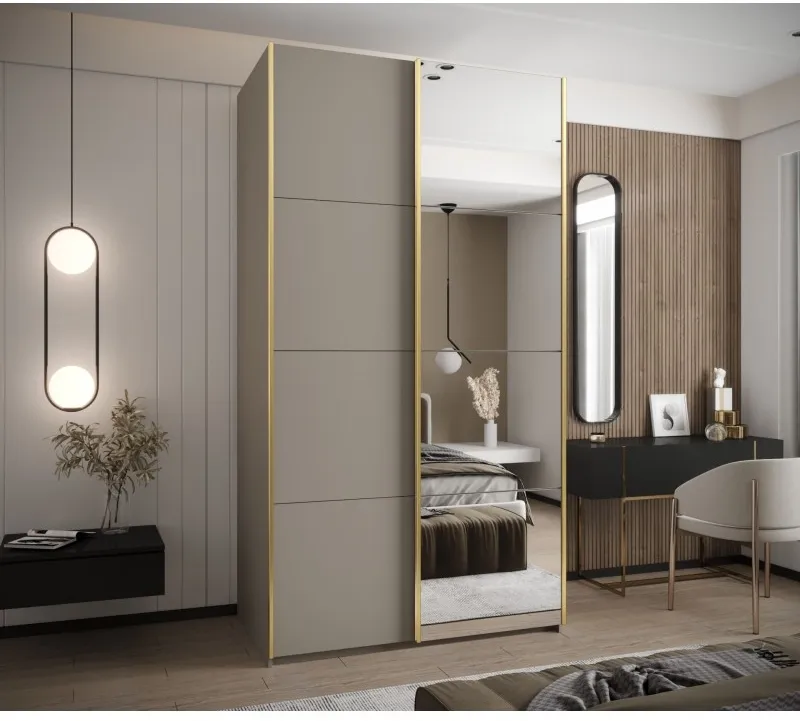 Šatní skříň s posuvnými dveřmi se zrcadlem Lux 3 130