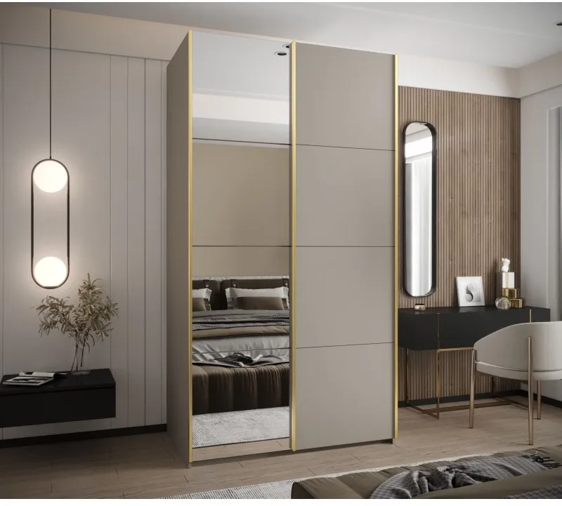 Šatní skříň s posuvnými dveřmi se zrcadlem Lux 3 130