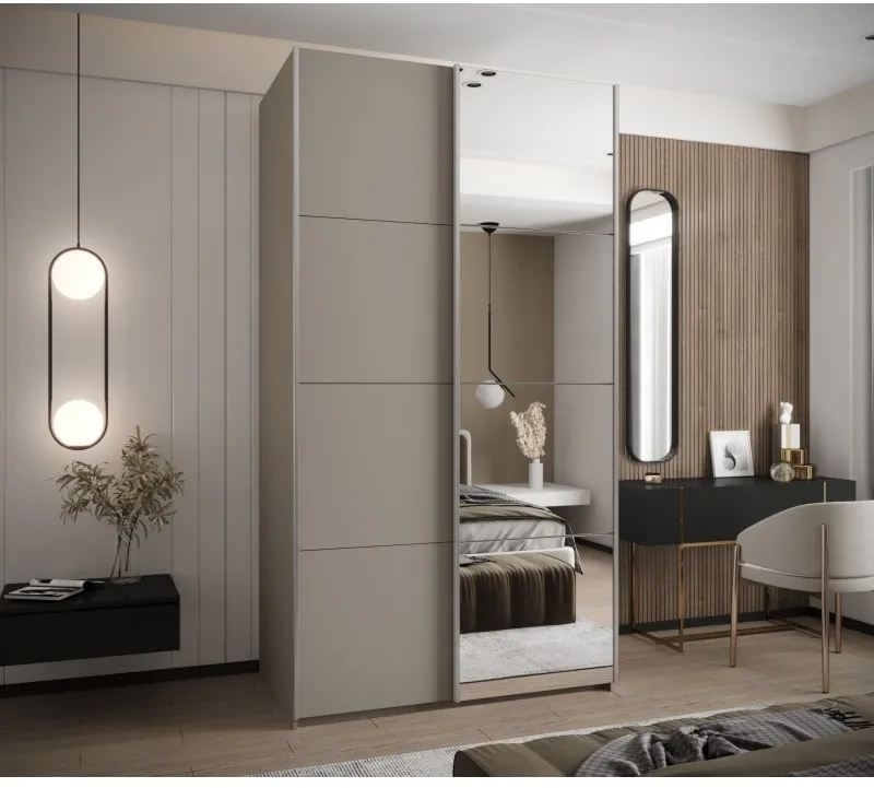 Šatní skříň s posuvnými dveřmi se zrcadlem Lux 3 130