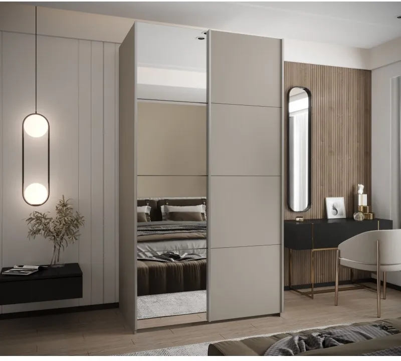 Šatní skříň s posuvnými dveřmi se zrcadlem Lux 3 130