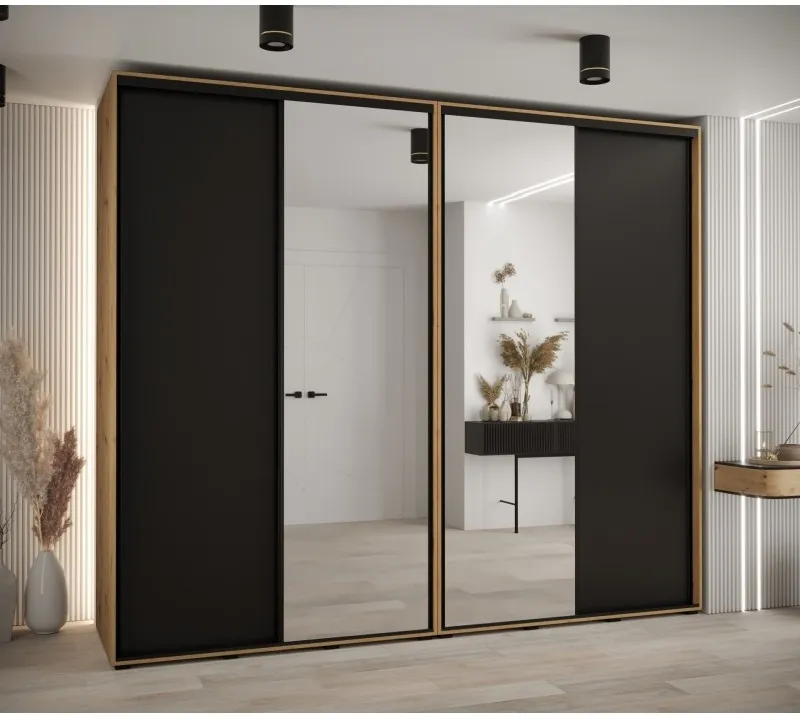 Skriňa s posuvnými dverami so zrkadlom vysoká Davos 3 280 hĺbka 60 cm