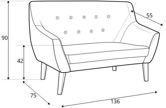 Sofa Nordic 2 Velvet