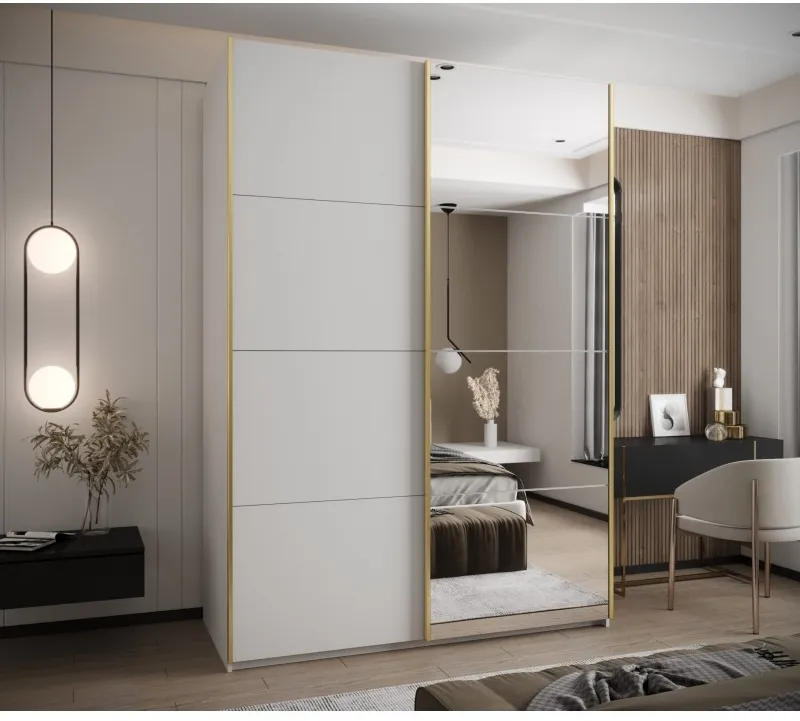 Šatní skříň s posuvnými dveřmi se zrcadlem Lux 3 180