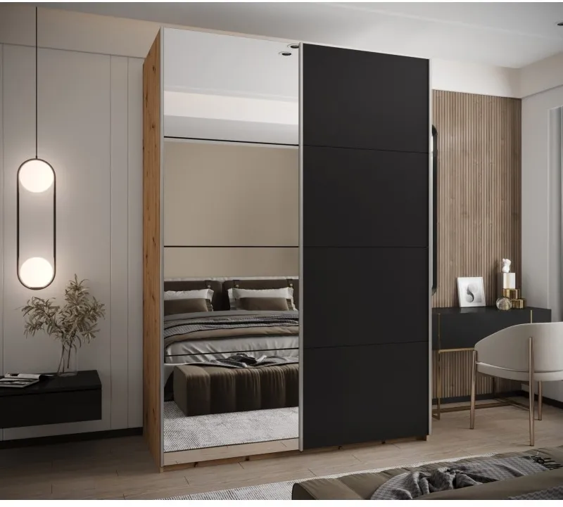 Šatní skříň s posuvnými dveřmi se zrcadlem Lux 3 180