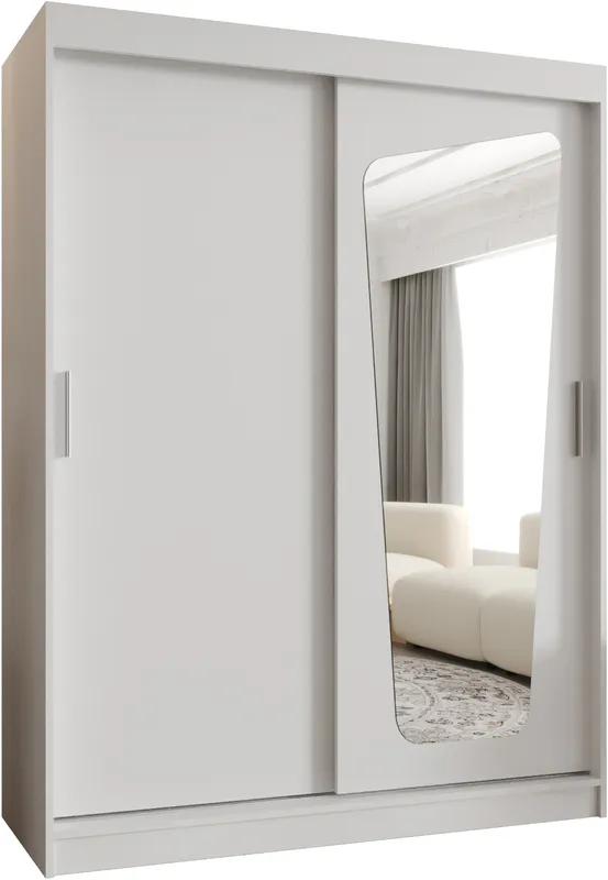 Šatní skříň s posuvnými dveřmi se zrcadlem Moka 150 cm