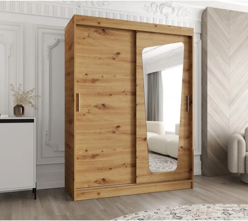 Skriňa s posuvnými dverami so zrkadlom Moka 150 cm