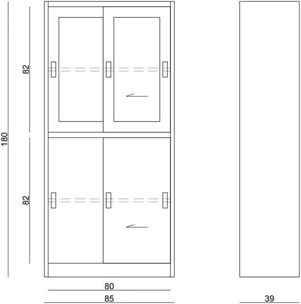 Pojemna szafka gabinetowa XD-015 zamykana na kluczyk